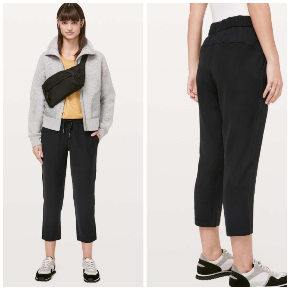 Lululemon On The Fly Crop Woven 23" Black Pants Size 6